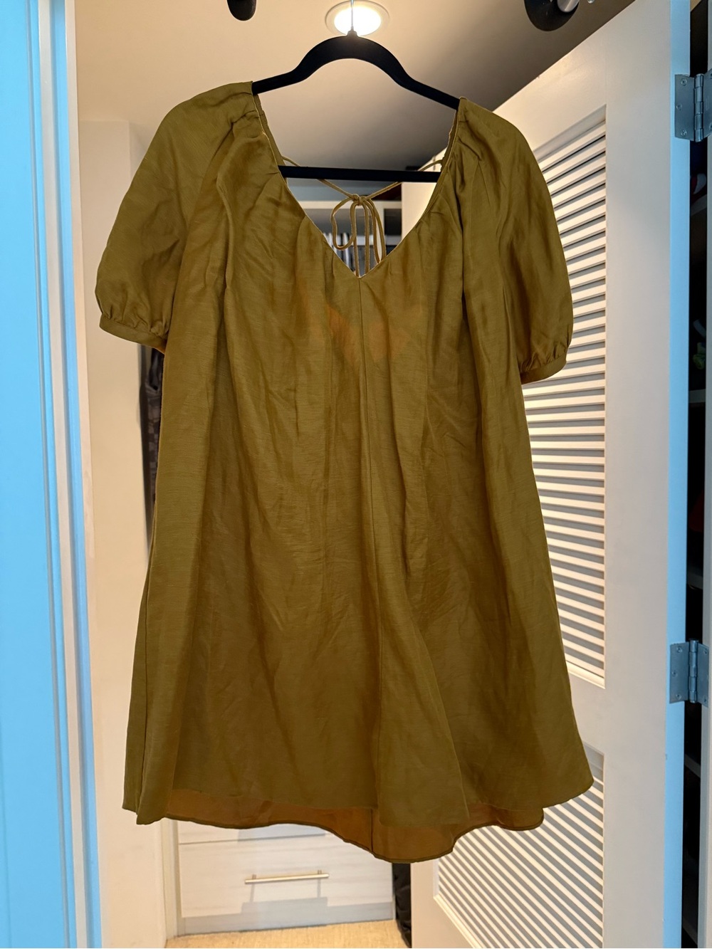 Banana Republic Linen Scoop Mini Dress from the White Lotus Collection Sz M